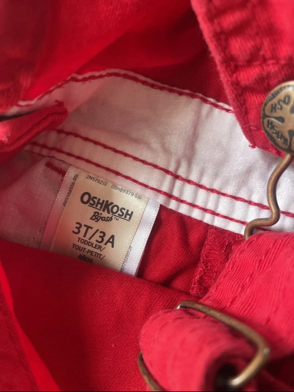 OshKosh B'gosh Red Girls' Shortall Overalls with Lace Trim